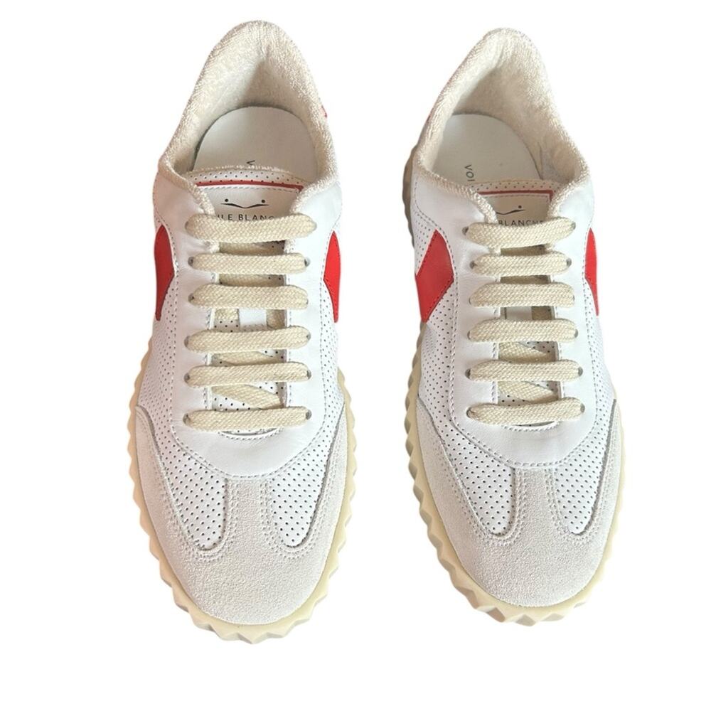 Voile Blanche Ines Perforated Leather Low Top Retro Sneaker NEW EU 36 US 6 - Picture 2 of 10